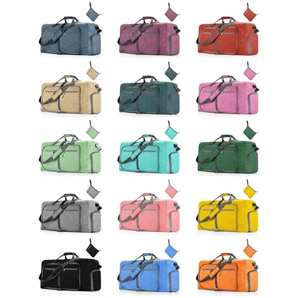 Large Foldable Travel Duffel Bag with Pouch
