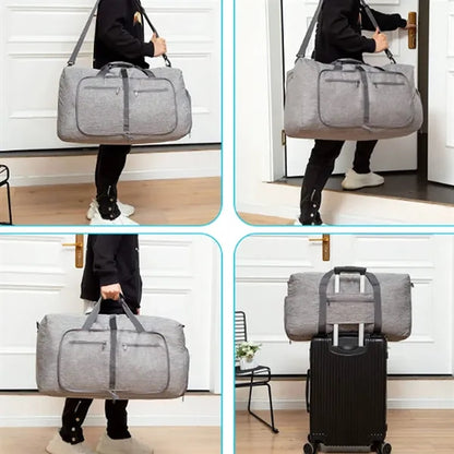 Large Foldable Travel Duffel Bag with Pouch