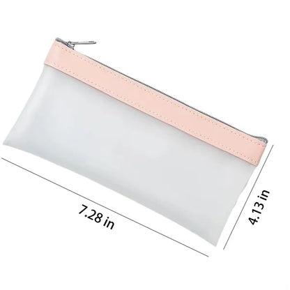 Transparent Matte Pencil Case With Zipper For Storage
