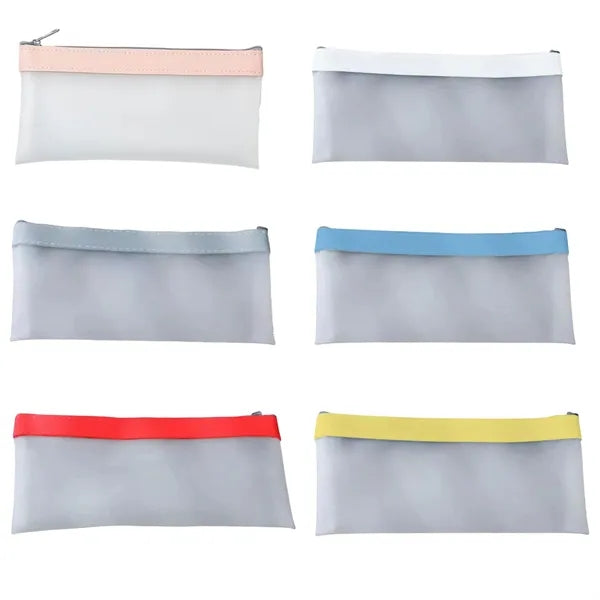 Transparent Matte Pencil Case With Zipper For Storage