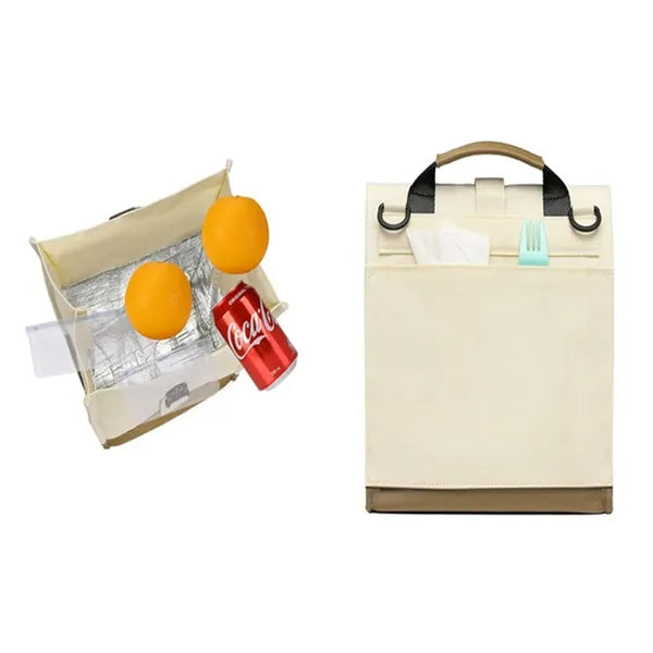 Oxford Cloth Foldable Insulated Lunch Bag Aluminum Lining