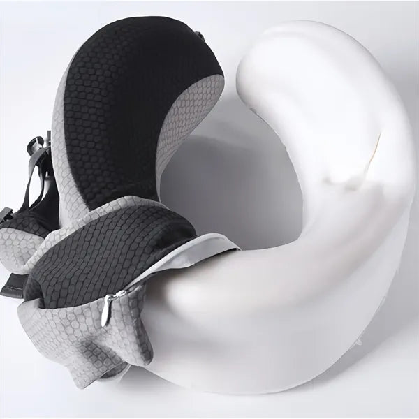 Memory Foam Travel Neck Pillow With Eye Mask Set