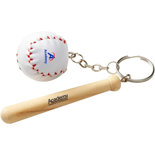 Baseball Bat and Ball Keychain