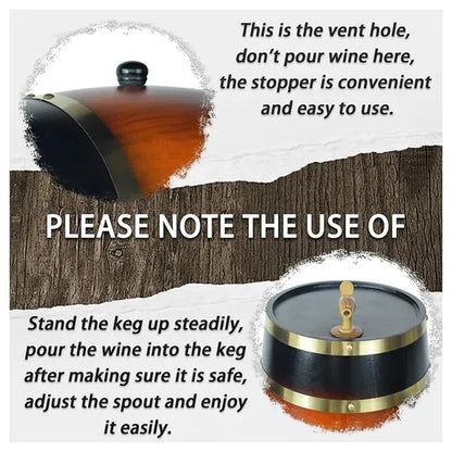 1.5L Whiskey Barrel Dispenser Oak