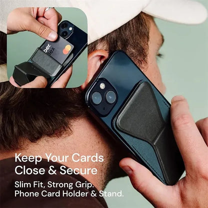 2-in-1 Leather Magnetic Wallet & Phone Stand