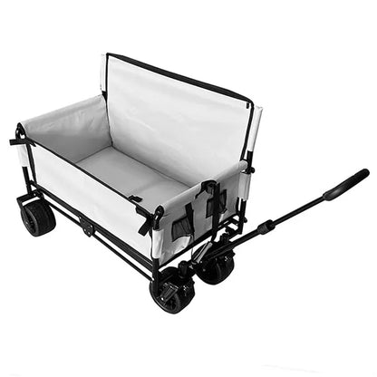 Foldable Camping Wagon with Side Access & Seat