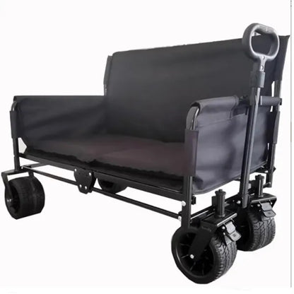 Foldable Camping Wagon with Side Access & Seat
