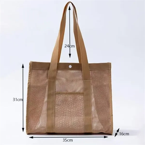 Mesh Beach Tote with Side Pockets