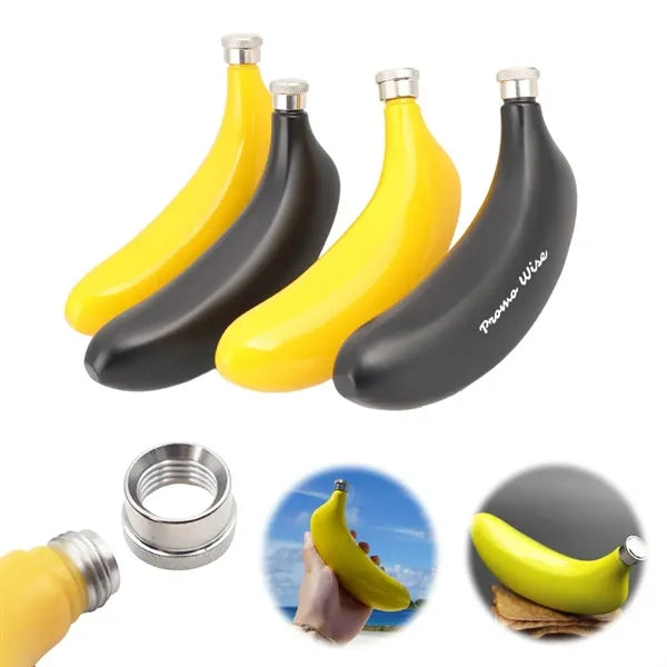 5oz Durable Leakproof Stainless Steel Banana-Shaped Flask