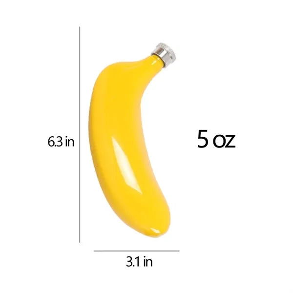 5oz Durable Leakproof Stainless Steel Banana-Shaped Flask