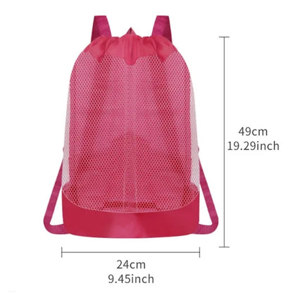 Mesh Beach Toy Backpack Net Drawstring Bag