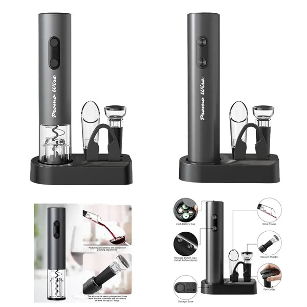 Fast 8-Second Uncorking Wireless Electric Wine Opener Set