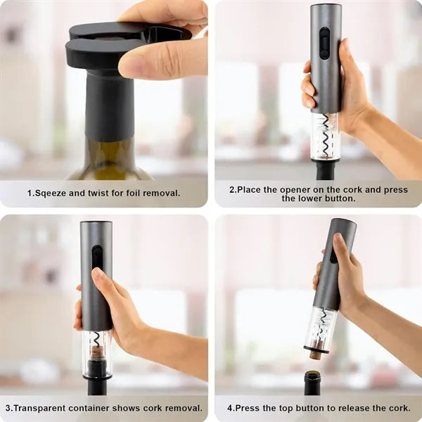 Fast 8-Second Uncorking Wireless Electric Wine Opener Set