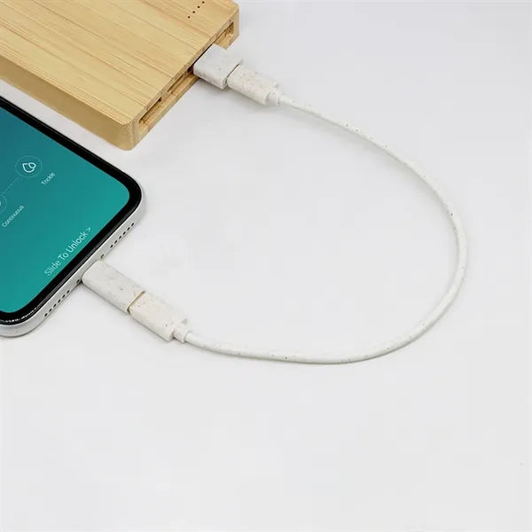 Round Bamboo Data Cable Storage Box