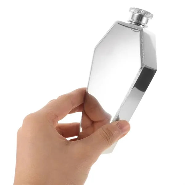 3.4oz Leakproof Matte Stainless Steel Gothic Coffin Flask