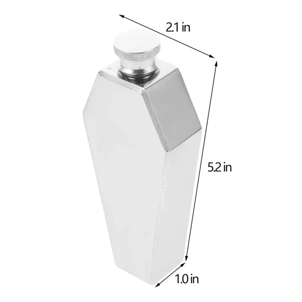 3.4oz Leakproof Matte Stainless Steel Gothic Coffin Flask