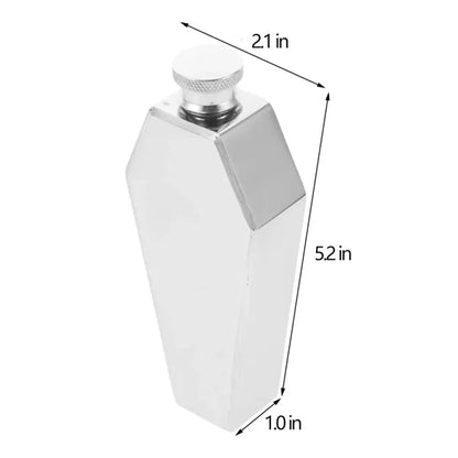 3.4oz Leakproof Matte Stainless Steel Gothic Coffin Flask