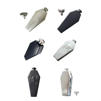 3.4oz Leakproof Matte Stainless Steel Gothic Coffin Flask