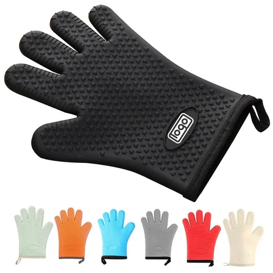 Five Fingers Pot Holder Cotton Silicone Gloves