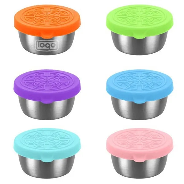 6 PCS 1.6 oz Stainless Steel Salad Sauce Containers