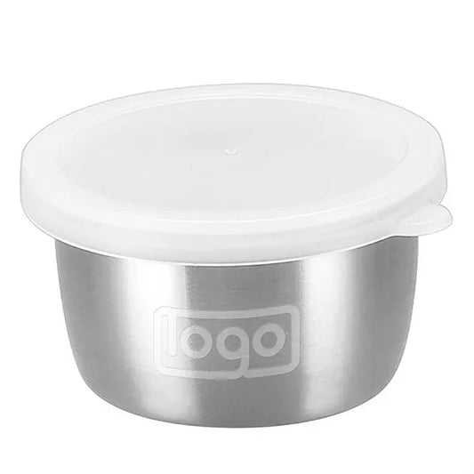 2Oz Stainless Steel Sauce Cup W/ Plastic Lid