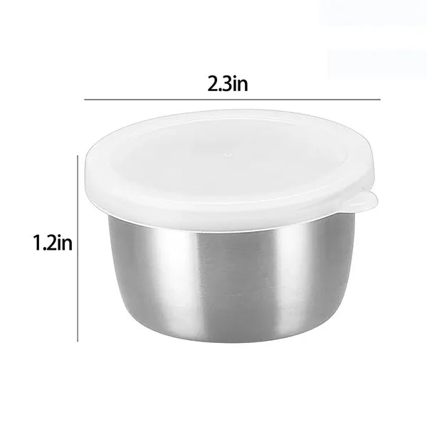 2Oz Stainless Steel Sauce Cup W/ Plastic Lid