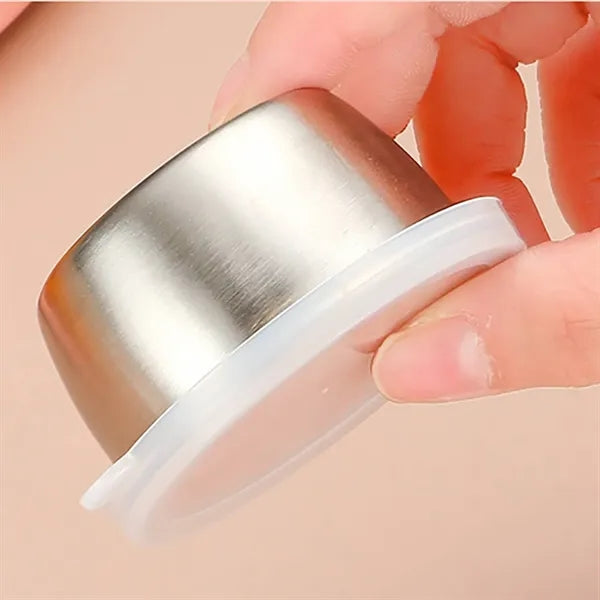 2Oz Stainless Steel Sauce Cup W/ Plastic Lid