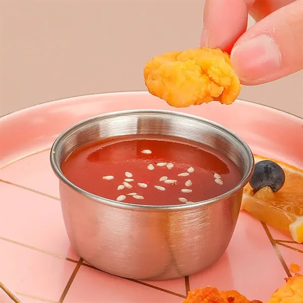 2Oz Stainless Steel Sauce Cup W/ Plastic Lid