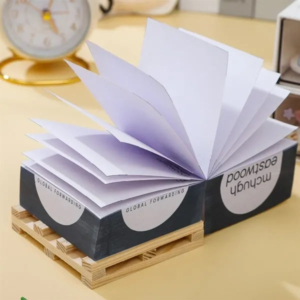 Custom Note Pad With Wood Pallet Cube