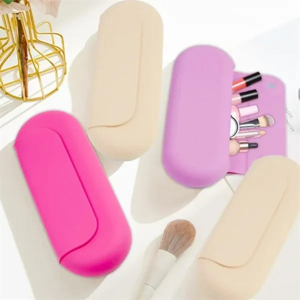 Silicone Makeup Brush Holder Waterproof Travel Cosmetic Bag