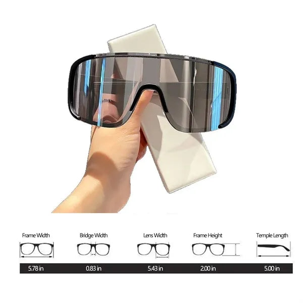 Polarized Retro Wraparound Sport Mirror Lens Sunglasses
