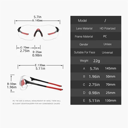 Windproof Anti-Fog UV Protection Polarized Wrap Sunglasses
