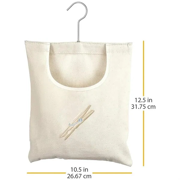 Canvas Clothespin Bag Hanging Storage Organizer