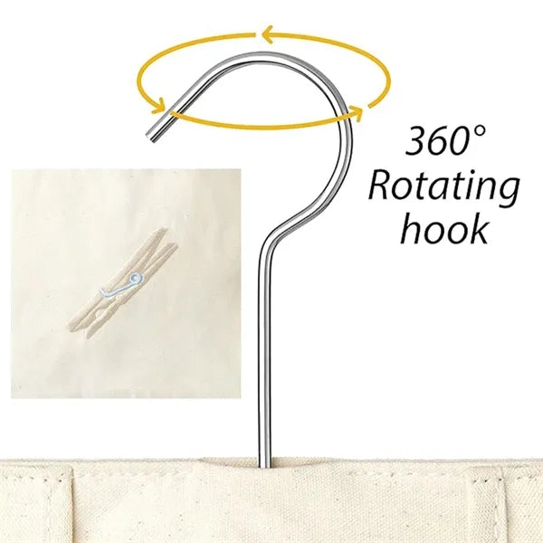 Canvas Clothespin Bag Hanging Storage Organizer