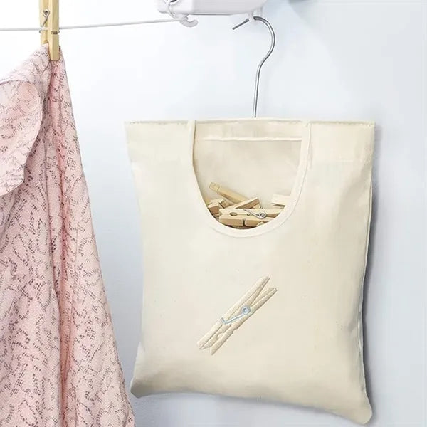 Canvas Clothespin Bag Hanging Storage Organizer