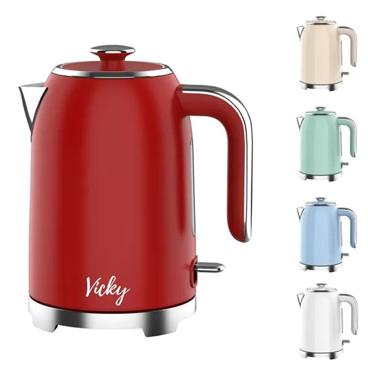 1.7L Retro Electric Kettle with Heat Resistant Handle