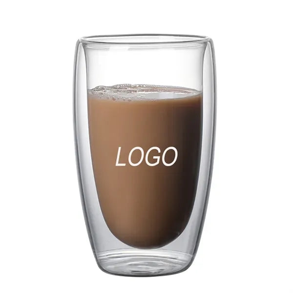 Sleek Double-Layer Transparent Heat-Resistant Glass Cup