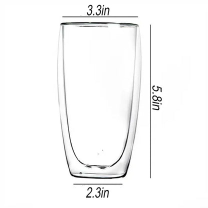 Sleek Double-Layer Transparent Heat-Resistant Glass Cup