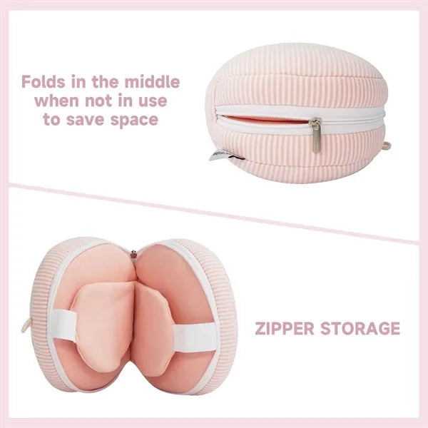 2-in-1 Foldable Breathable Travel Neck Pillow with Eye Mask