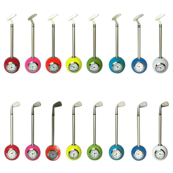 Executive Golf Club Pen & Desk Clock Set