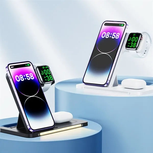 3-in-1 Wireless Charging Station with Ambient Light