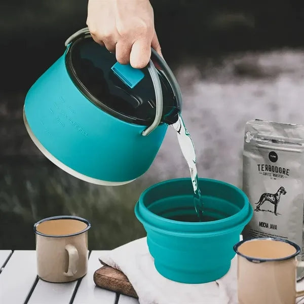Collapsible Silicone Camping Pot Kettle with Lid