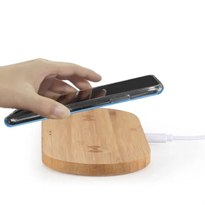 Bamboo Wireless Charging Pad with Speakers