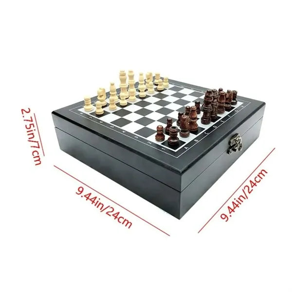 Deluxe Multi-Game Chess & Dominoes Set with Cards