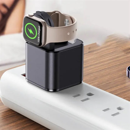 Compact Smartwatch Charger Wall Adapter with USB Ports
