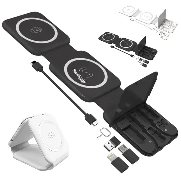 Foldable 3-in-1 Wireless Charging Pad & Stand