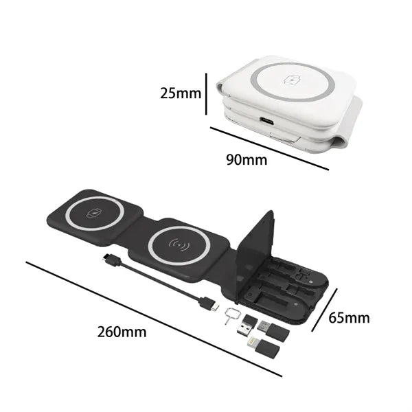 Foldable 3-in-1 Wireless Charging Pad & Stand