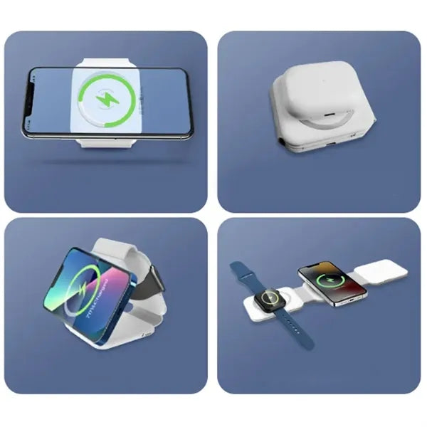 Foldable 3-in-1 Wireless Charging Pad & Stand