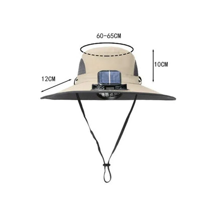 Solar Powered Cooling Fan Bucket Hat