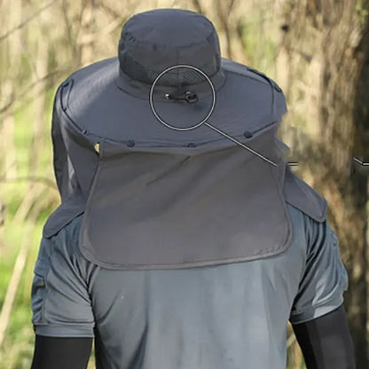 Solar Powered Cooling Sun Hat with Neck Flap